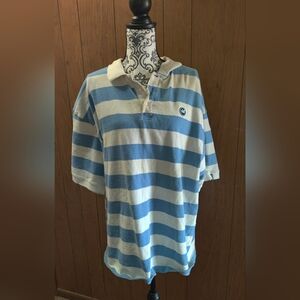 mecca Blue & White Striped Polo Shirt